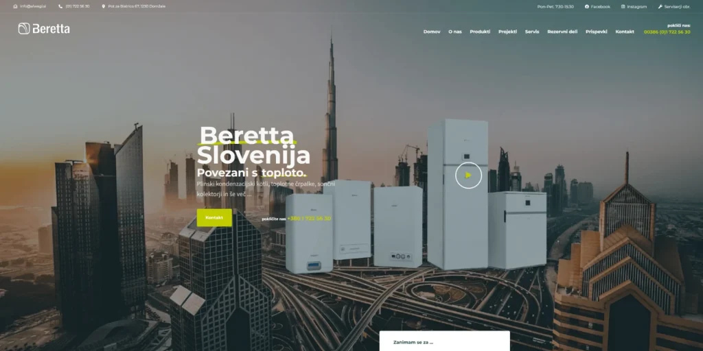 Projekt Ogrevalni sistemi Beretta, ki ga je izdelala agencija ToTheMoon