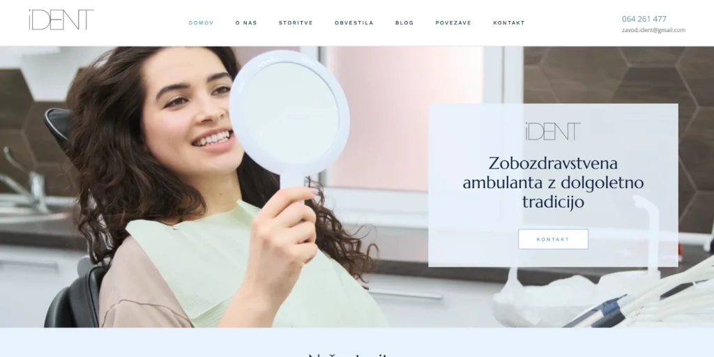 Projekt iDENT zobozdravstvena ambulanta, ki ga je izdelala agencija ToTheMoon