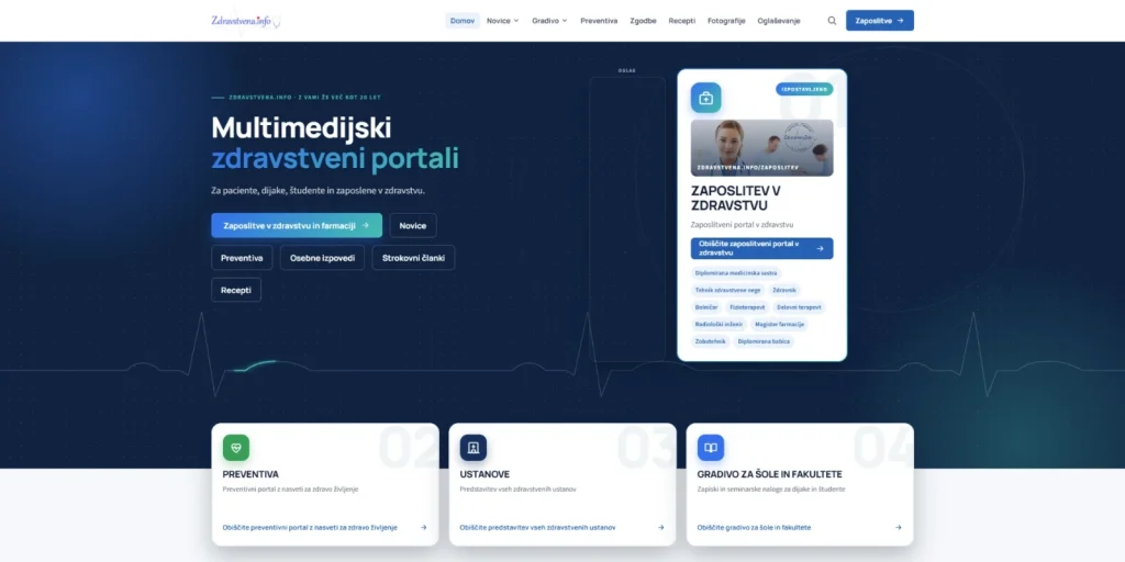 Projekt Zdravstvena.info | Portal, ki ga je izdelala agencija ToTheMoon