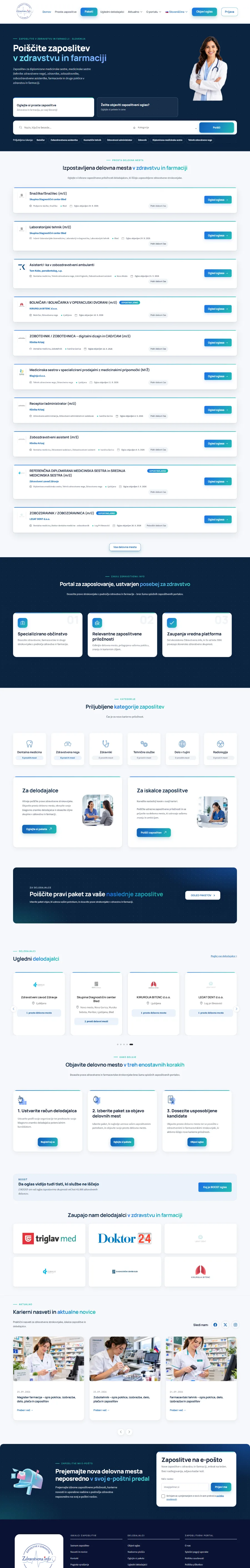 Celotna naslovnica strani Zdravstvena.info | Zaposlitve