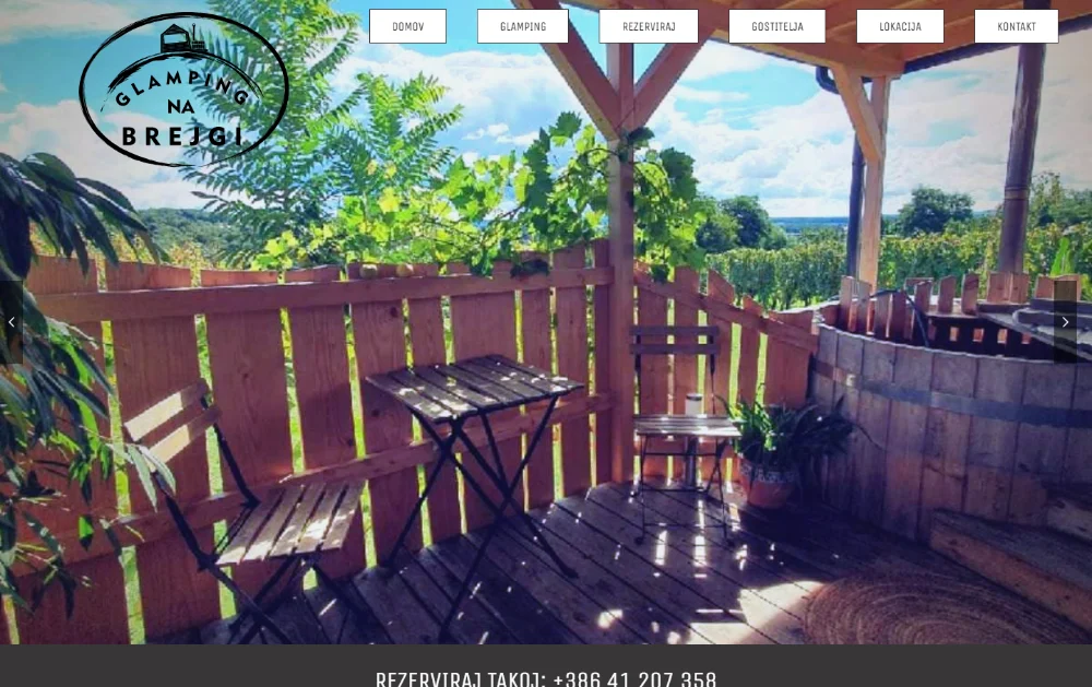 Naslovni del strani Glamping Na Brejgi