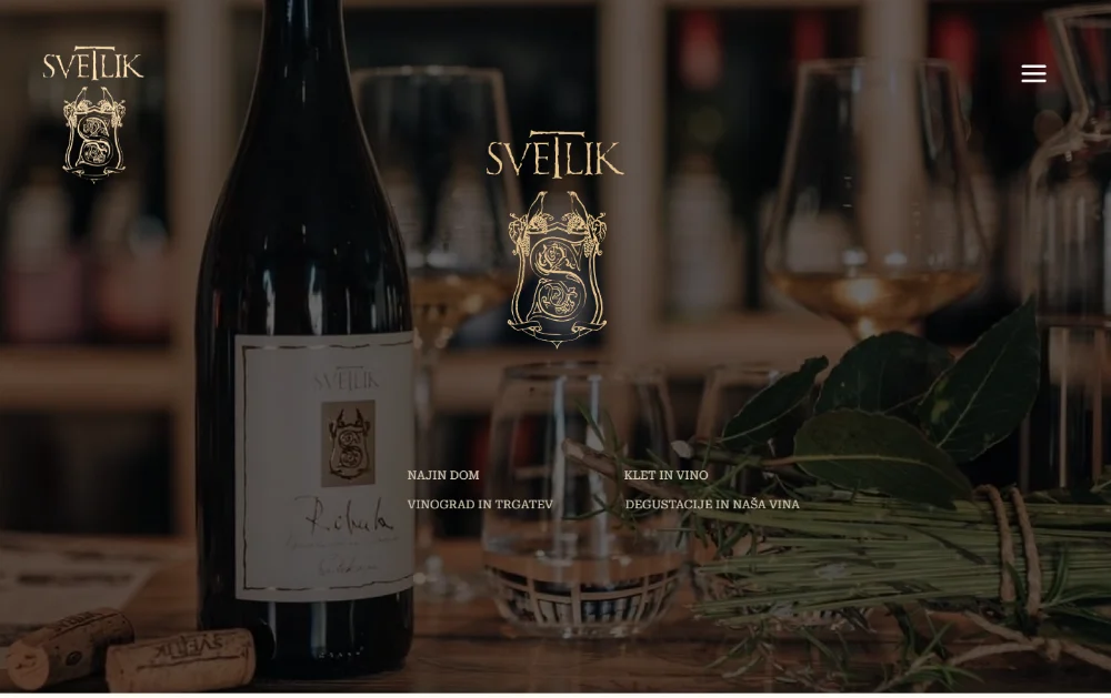 Naslovni del strani Svetlik WINE