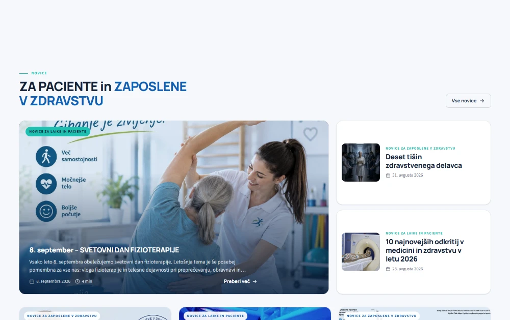 Naslovnica portala Zdravstvena.info, ki smo ga postavili in ga vzdržujemo
