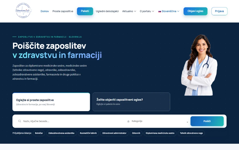 Naslovni del Zdravstvena.info | Zaposlitve z iskalnikom