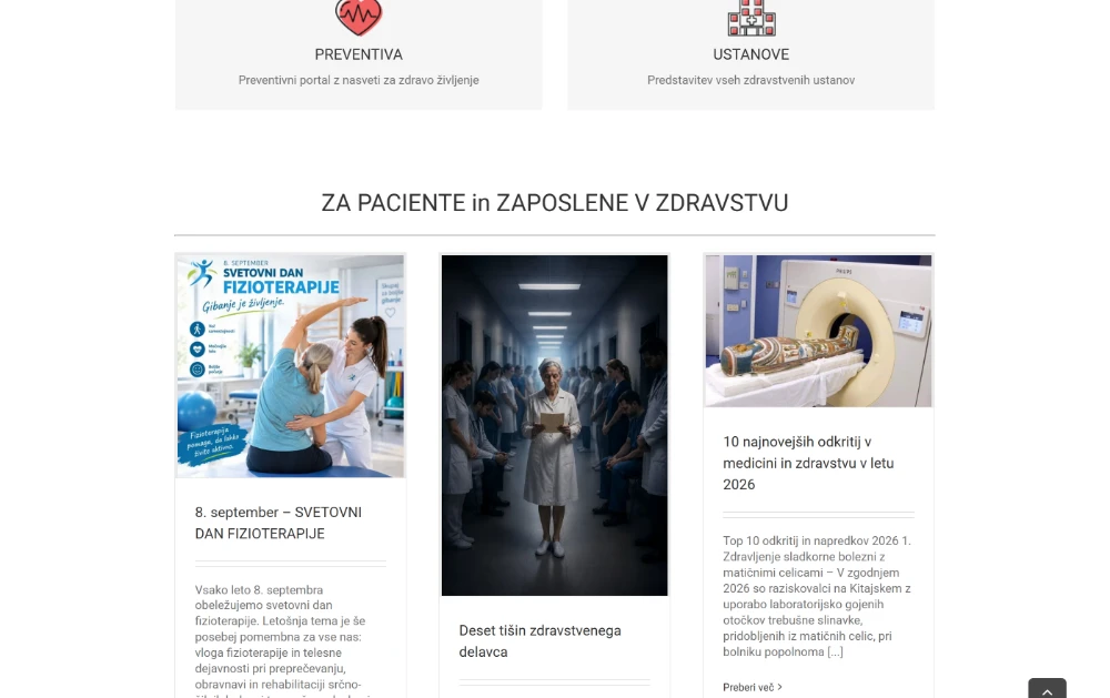 Portal Zdravstvena.info, aplikacija po meri, ki jo je izdelala agencija ToTheMoon